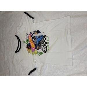 Hot Wheels Boys' White Graphic T-Shirt Size Large